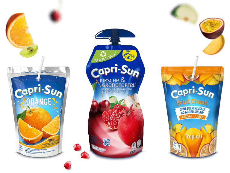 Capri-Sun Orange, Fruit Crush Tropical, Kirsche Granatapfel, mobile